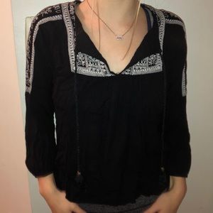 B&W tunic style bohemian shirt